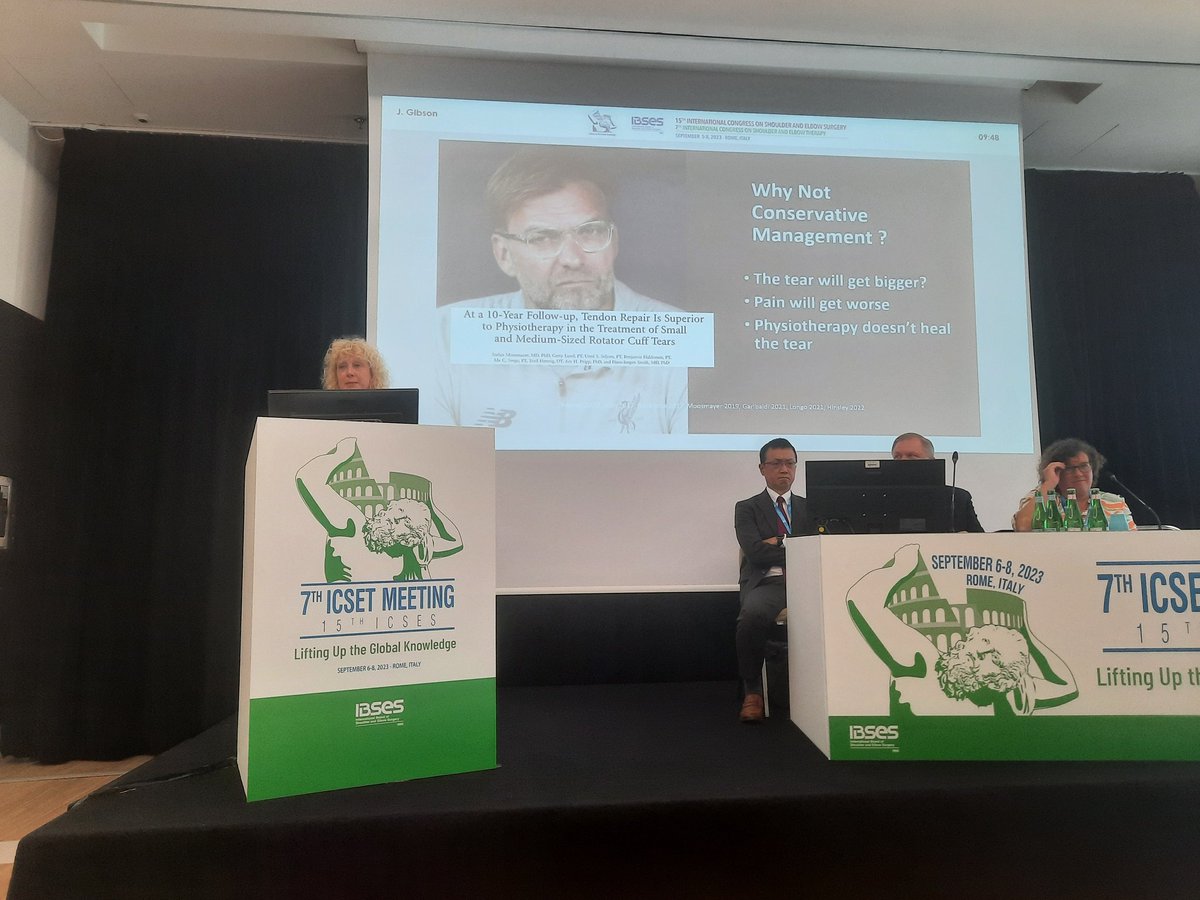Schulterplus's tweet photo. It was a pleasure to be a delegate at the 7th #ICSET in Rome. Thanks to All the speakers an the organisation. I loved the discussion session and @ShoulderGeek1 J.Gibson mentioned the underrated psychological aspekts! Special thanks for that! https://t.co/8vTFGQyTKL