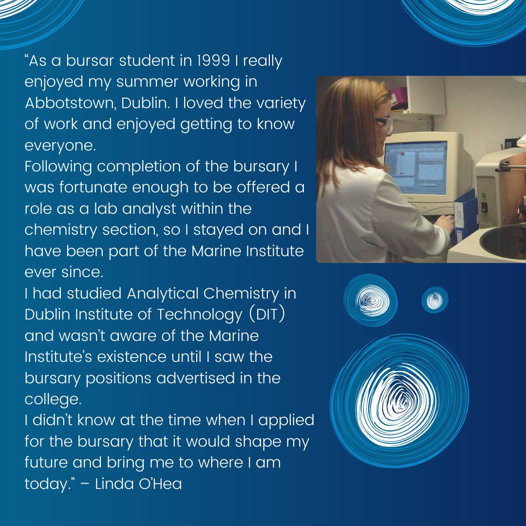 MarineInst's tweet photo. 🐟 Meet Linda, section manager in FEAS, and responsibility for managing Ireland's data collection Framework Programme, and past #bursar from our Summer Bursary Programme.

🔍Take a look to see her history with @MarineInst

Read the full story here 👉 https://t.co/dl9tvgvie2 https://t.co/Iod94TDrSA