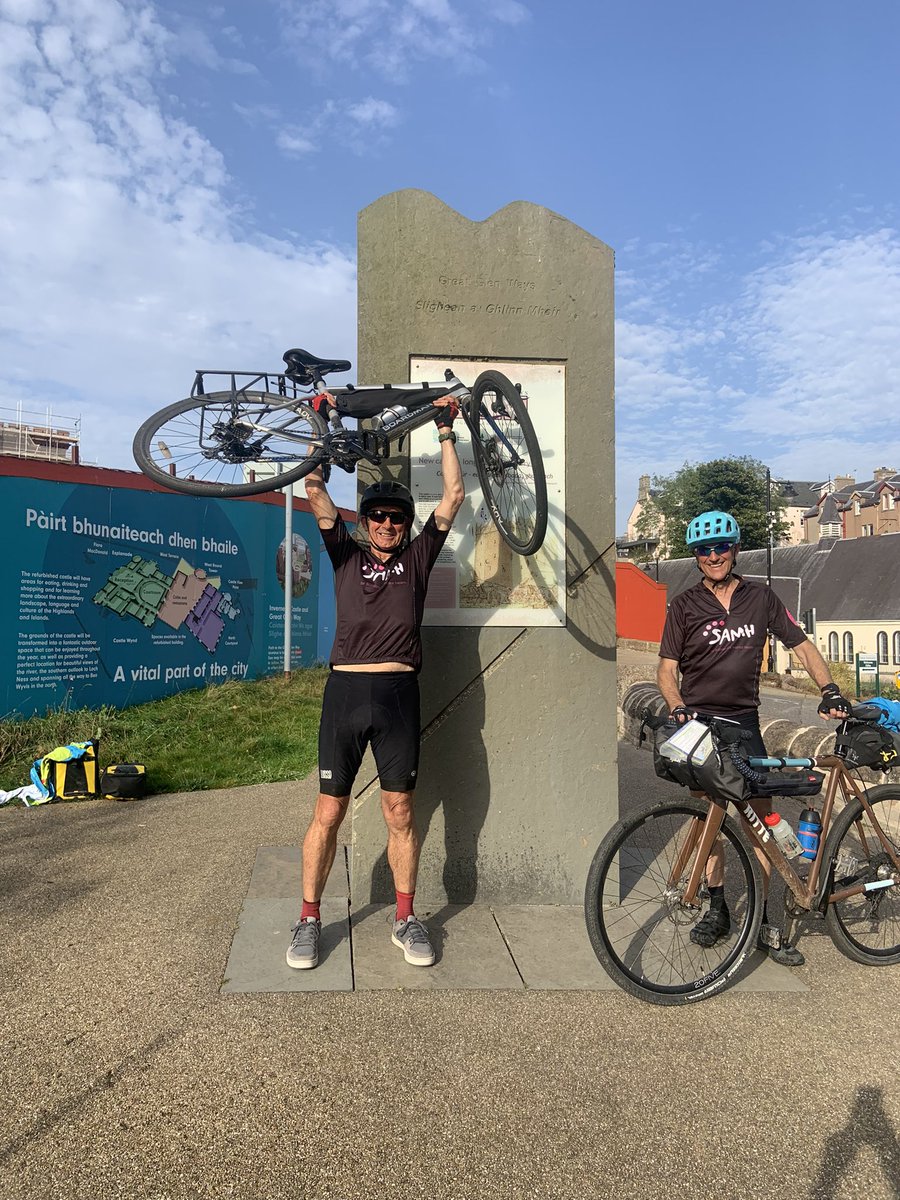 DenisRobson2's tweet photo. The 240 mile 5 day Caledonia Way cycle challenge with Murray completed! Still friends!! Grateful for the support and encouragement along the way. Thank you for helping us raise over Β£3000 for @SAMHtweets
#powerofthebike #exerciseforwellbeing #samh https://t.co/zdJ92bvppY