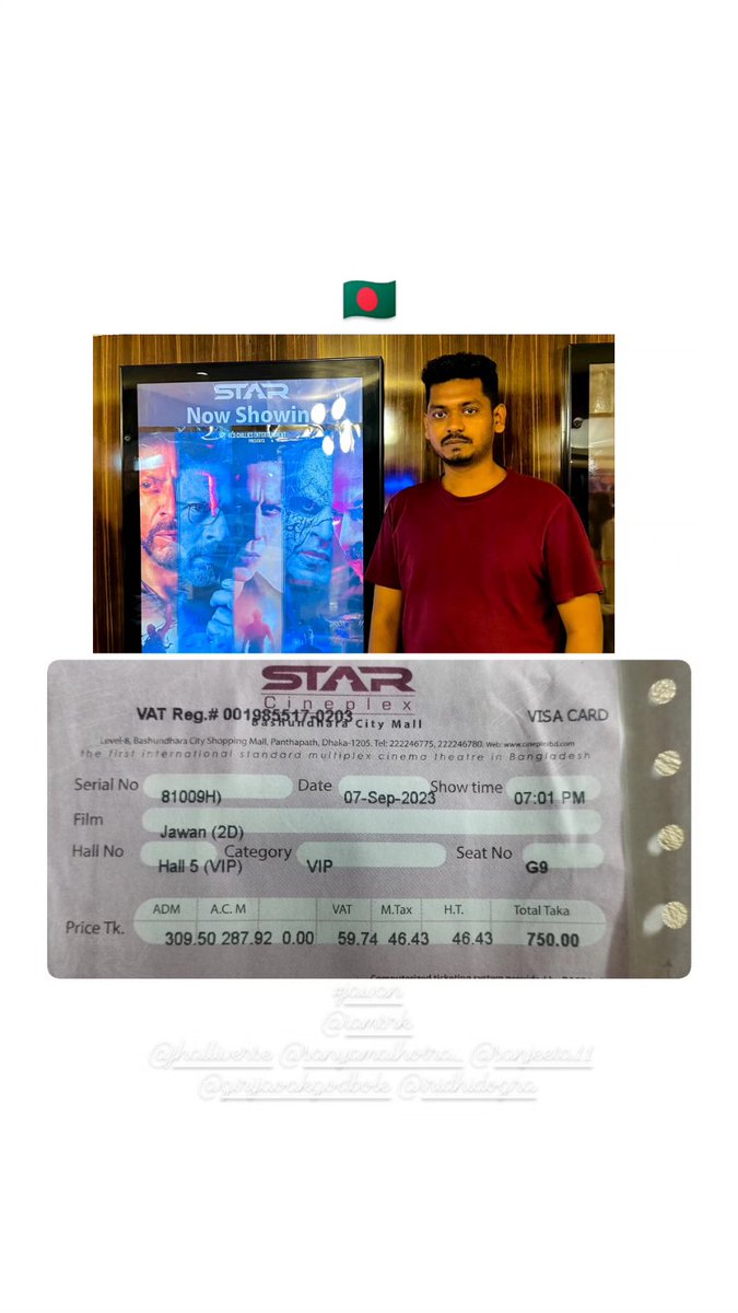 sadman__97's tweet photo. Love From Bangladesh🇧🇩 ❤️ @iamsrk sir
First Day First Show..
you are the best 🥰🥰🫶🏻🥰🥰 https://t.co/mJexJD8tMr