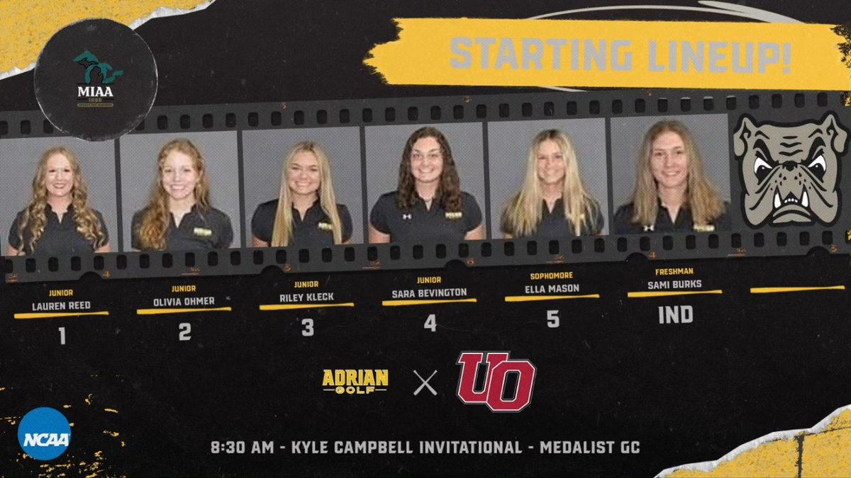 ACBulldogGolf's tweet photo. Day ✌️ lineup! #GolfDawgs #d3golf https://t.co/8yYEQSHCaJ