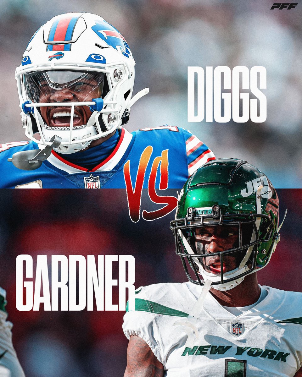 PFF's tweet photo. Stefon Diggs vs Sauce Gardner🍿

Who will win this Week 1 matchup? https://t.co/UDkA01fzam