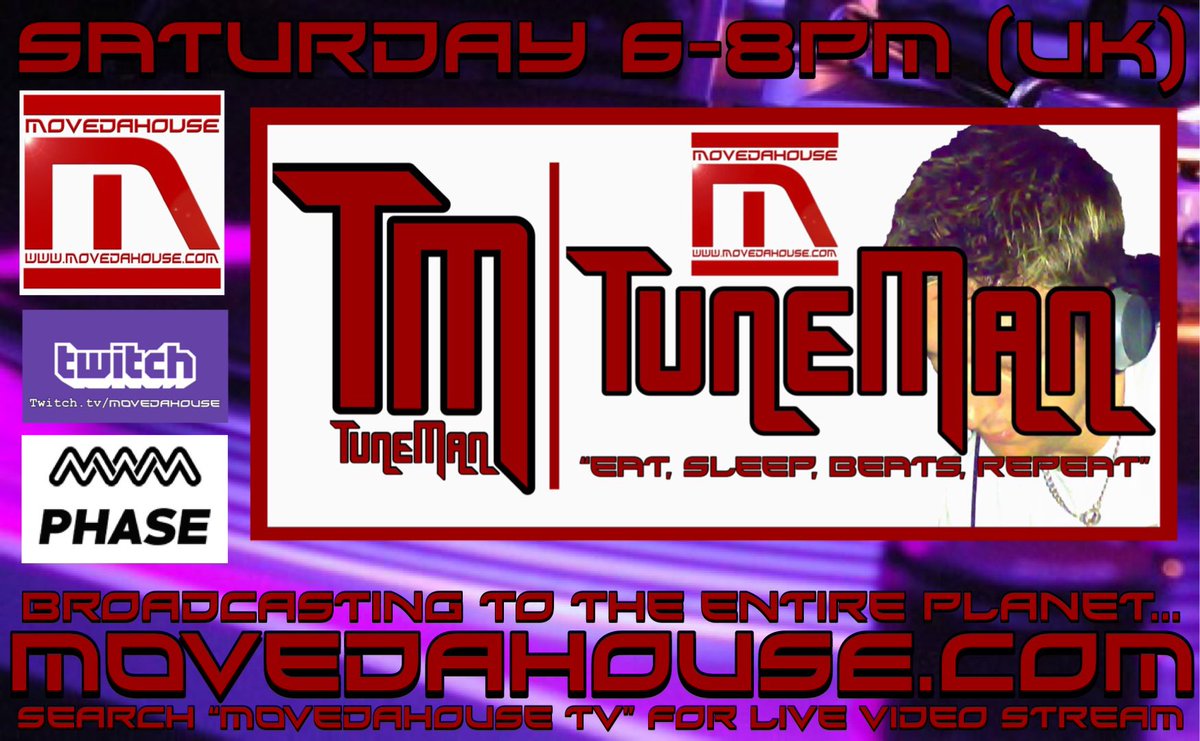 Catch me live from 6pm (UK) on MoveDaHouse.com, MoveDaHouse TV & Twitch.tv/MoveDaHouse

#TuneManOfficial  #MoveDaHouseTV #PioneerDJMT1 #Technics1210Mk7 #RadioShow #LiveDJ #Techno #TechHouse #MacBookPro #UndergroundHouse #TraktorDVS #TimeCodeVinyl