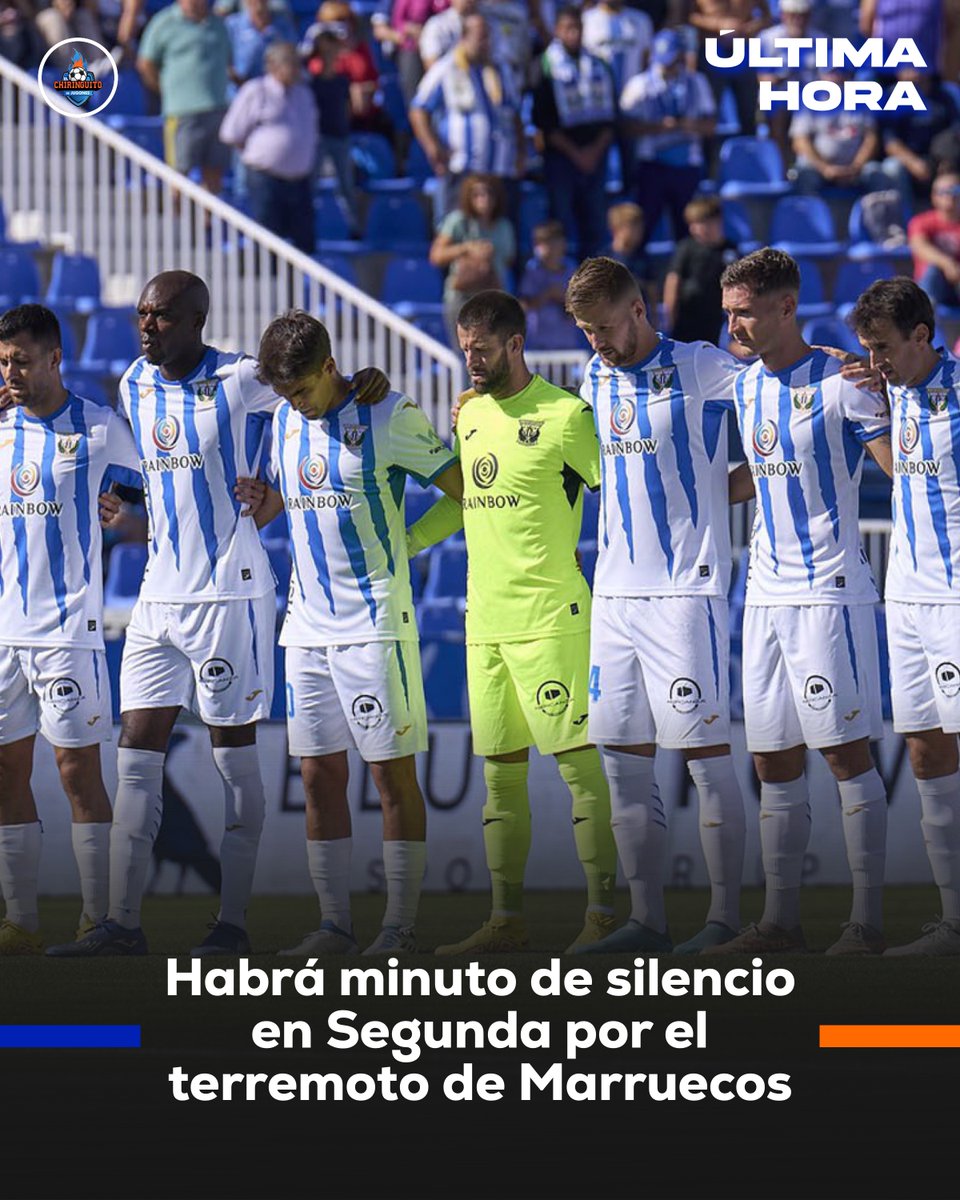elchiringuitotv's tweet photo. 🙏La RFEF y LaLiga han comunicado que habrá minuto de silencio en todos los partidos de Segunda esta jornada por el terremoto de Marruecos.

🔜Se repetirá en Primera el próximo fin de semana. https://t.co/JbUFznsVC0