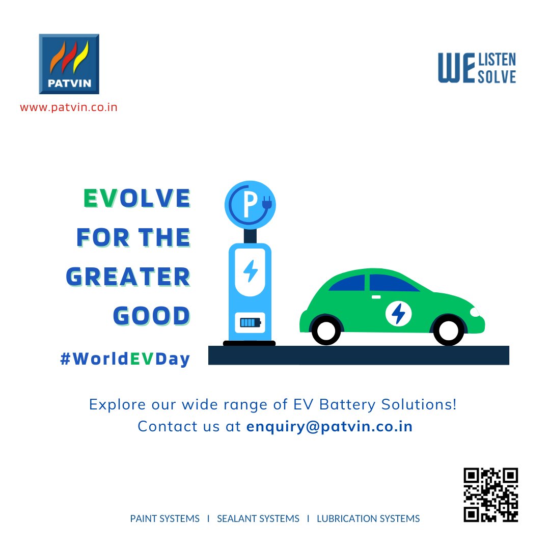 GroupPatvin's tweet photo. As we mark the 4th Annual #WorldEVDay, #TeamPatvin celebrates the #EV movement to drive change towards sustainable mobility and to go green!🚙⚡
#Drivechange #EVbatterymanufacturing #ElectricVehicle #EV #g20summit #g20 #g20india #SustainableMobility #CleanEnergy #Greentech https://t.co/OeBh3hY3jd