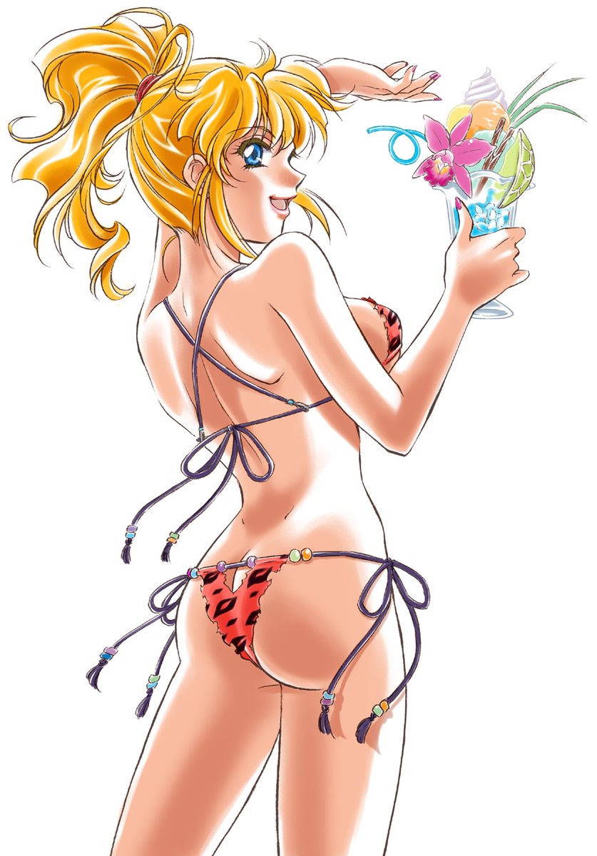 TakanobuTerada's tweet photo. 夏も終わりなので……以前に描き下ろしてもらったエクセレンの水着です。なお、私個人の意向ではありますが、エクセレンはゲームで登場する限り声を水谷優子さんから変えるつもりはありません。 https://t.co/O94xTSy9eJ