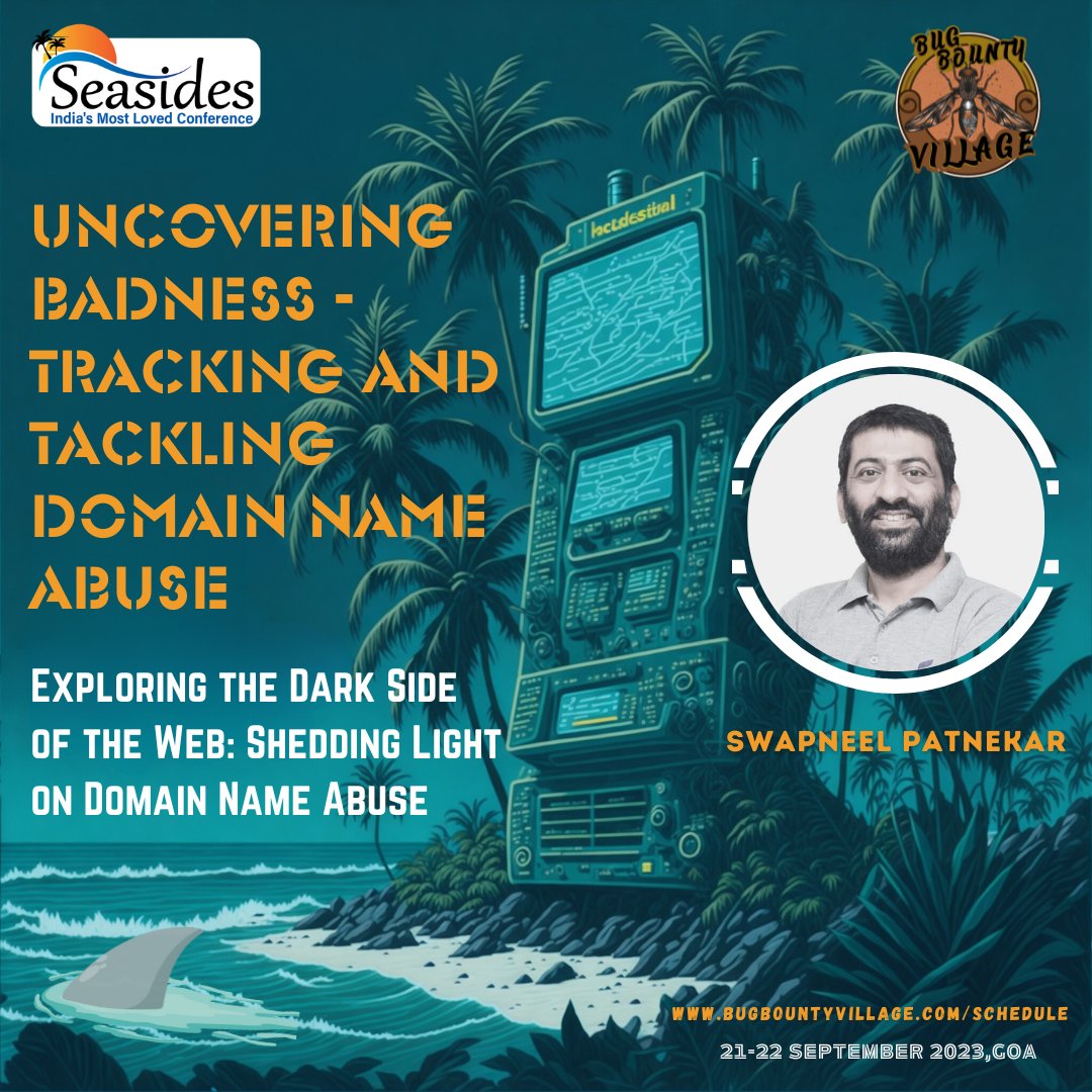 bugbountyvillag's tweet image. We are happy to announce training on Uncovering badness - tracking and tackling domain name abuse by @pswapneel.
Register here: forms.gle/9rUyUn1DSaKoPk…
#seasides2023 #bugbounty #bugbountyvillage #infosec #cybersecurity #bugbountytips