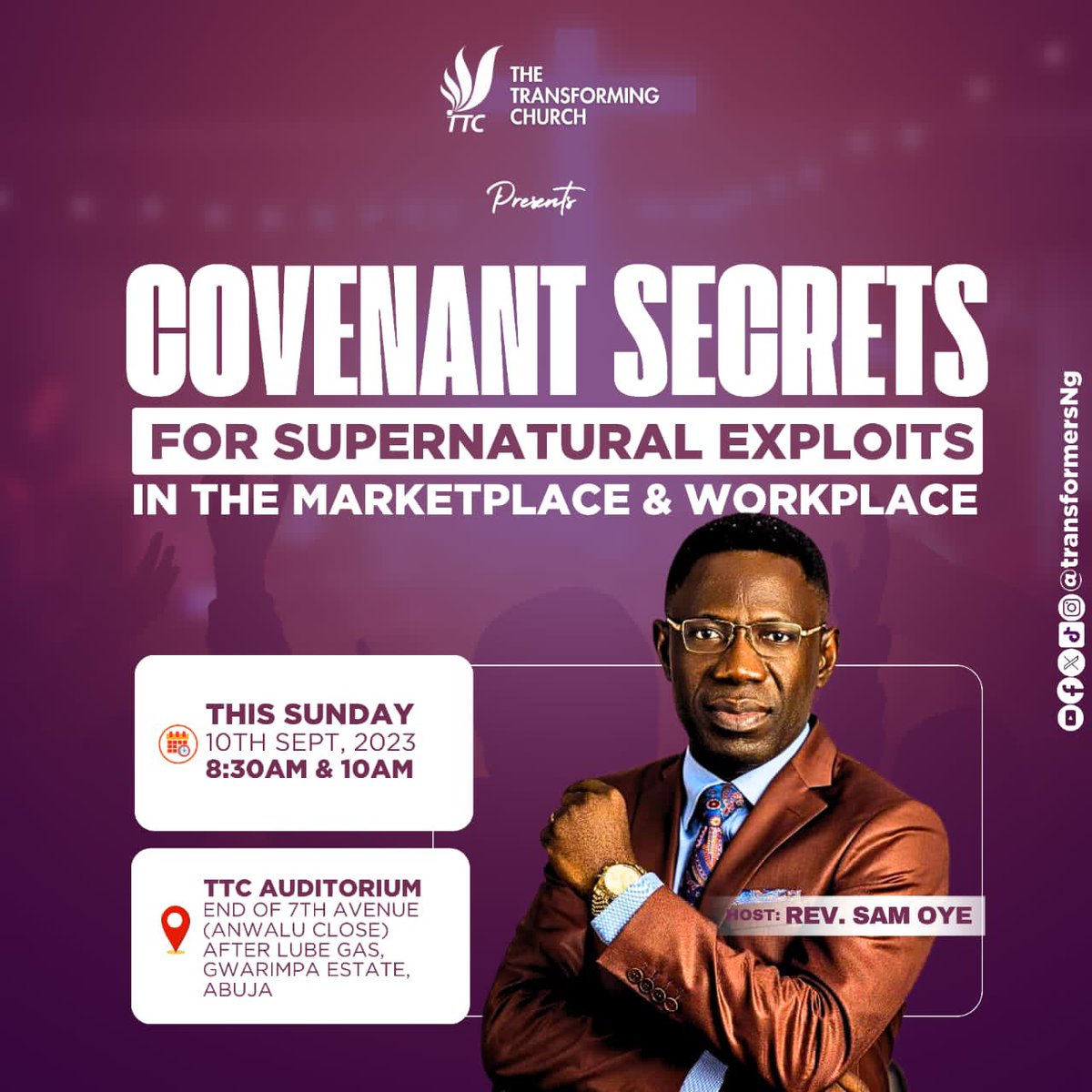 TransformersNG's tweet photo. We canโt wait to have you experience God with us in church tomorrow!
See you in service!
Venue: The Transforming Church, End of 7th Avenue, Gwarinpa Estate, Abuja.
Time: 8:30am and 10:00am prompt.
Ensure to come with a loved one ๐
#tcservice #sundayservice #greatgrace https://t.co/xj8SZXYtTK