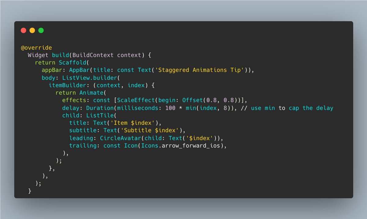 BosonJoe's tweet image. The change is pretty simple but it makes a huge difference when scrolling.

#FlutterDev #FlutterFast #DartLang #UI #UX #MobileDev