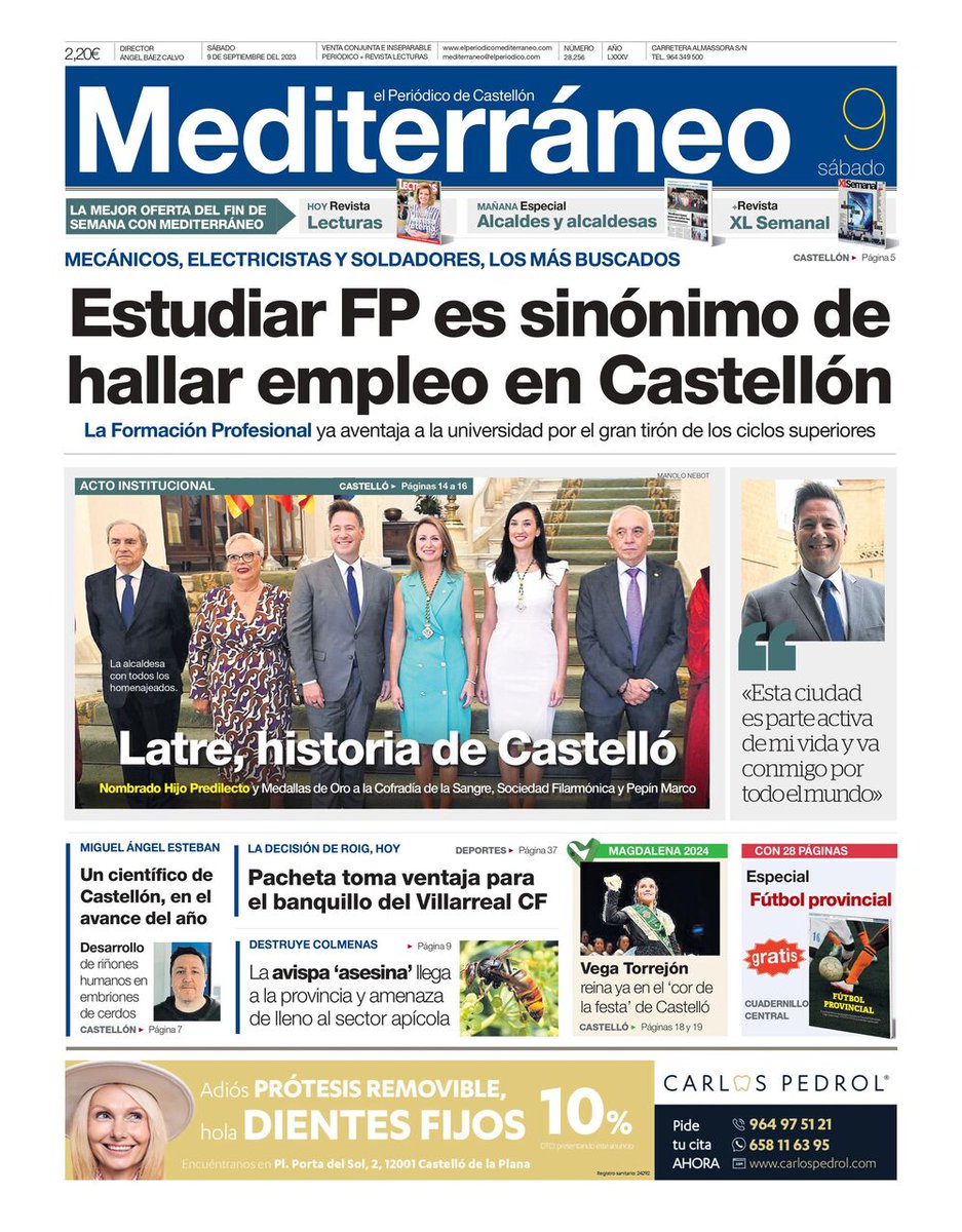ximogorriz's tweet photo. Hoy sábado 9 en las #portadasdeCastellón, #FP #empleo @chpcastellon #MatíasReal #Justicia @Carlos_Latre @AjuntCastello #772AniversariCS #MiguelÁngelEsteban @pacheta_oficial @VillarrealCF #avispas @PatronatFestes #VegaTorrejón #azulejo @Patimcs #sucesos @covessantjosep y más https://t.co/5pD6gORUB6