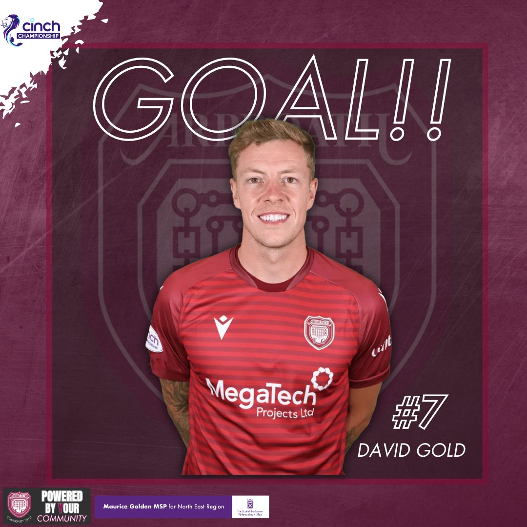 𝐈𝐓'𝐒 𝐆𝐎𝐋𝐃!

34' - Hylton gambles on a long ball and squares it across the box where Gold is waiting and smashes the ball home!

1-0 to Arbroath! 

(1-0) #AbroathFCLive #MonTheLichties