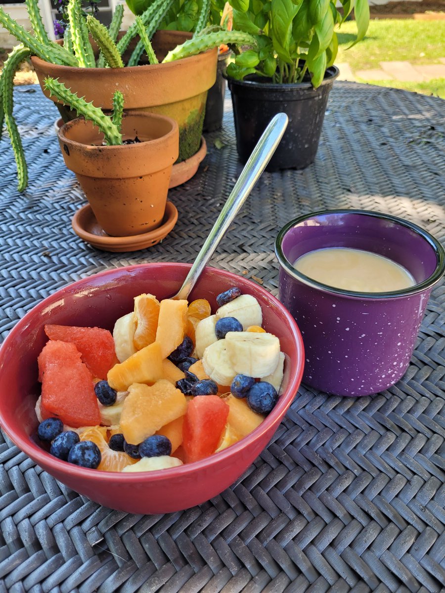 Heard some grumbling when I suggested this for breakfast, till he discovered the hidden layer of cottage cheese under the fruit in his bowl.
Personally, I find that blasphemous, so mine is plain, but I'm not above sneaking him something healthy from time to time.
#ShesCrafty