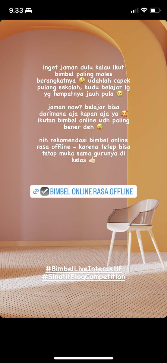 jaman now emang enak bgt deh 😅 belajar bisa darimana aja, kapan aja - apalagi ikutan bimbel live interaktif ini! <a href="/SinotifOfficial/">Sinotif</a> <a href="/Sinotif/">Sinotif</a> 

catatanatiqoh.com/2023/09/bimbel…

#BimbelLiveInteraktif #SinotifBlogCompetition
