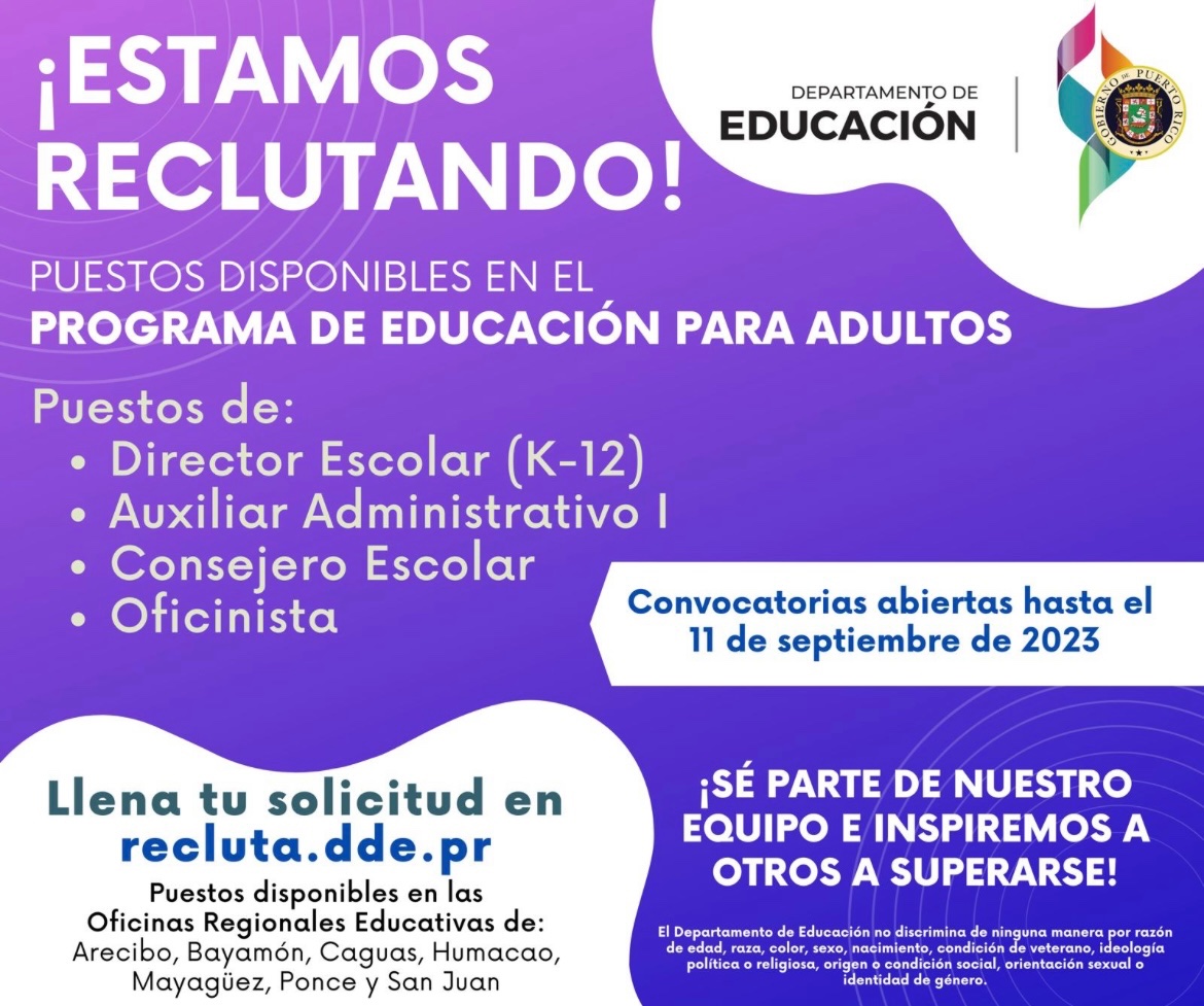 EDUCACIONPR's tweet photo. Completa tu solicitud en https://t.co/BuVCl8Yk8c https://t.co/RCwk3HxLwQ