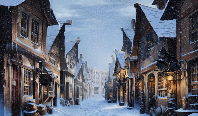 pictures's tweet image. christmas at hogwarts