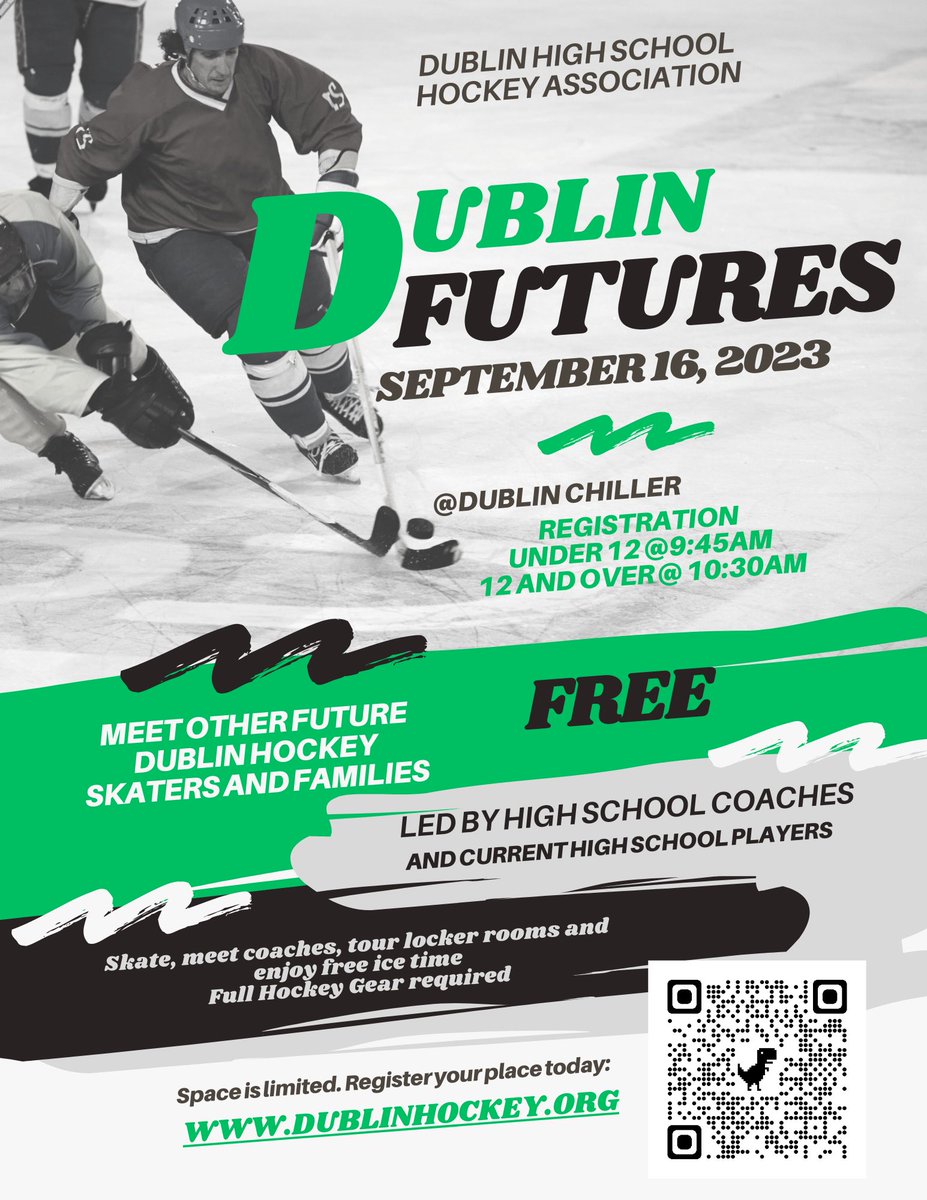 Pass along to any incoming hockey players to Dublin Coffman or Dublin Scioto high schools. Fun skate next Sat Sept 16th. Please register!!
