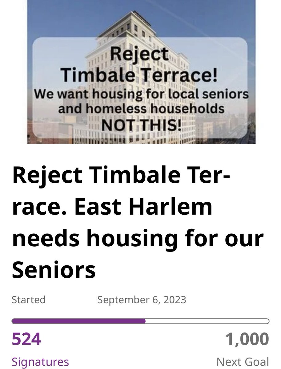 Please keep up the good work in helping sign our petition at change.org/RejectTimbaleT…

Help Harlem stop #structuralracism