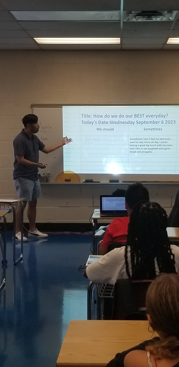 Brainstorming ideas on how to do our best everyday in Grade 5 with Mr. Ho. Starting the year building positive relationships and community feels! #grade5 #roywoodcommunity