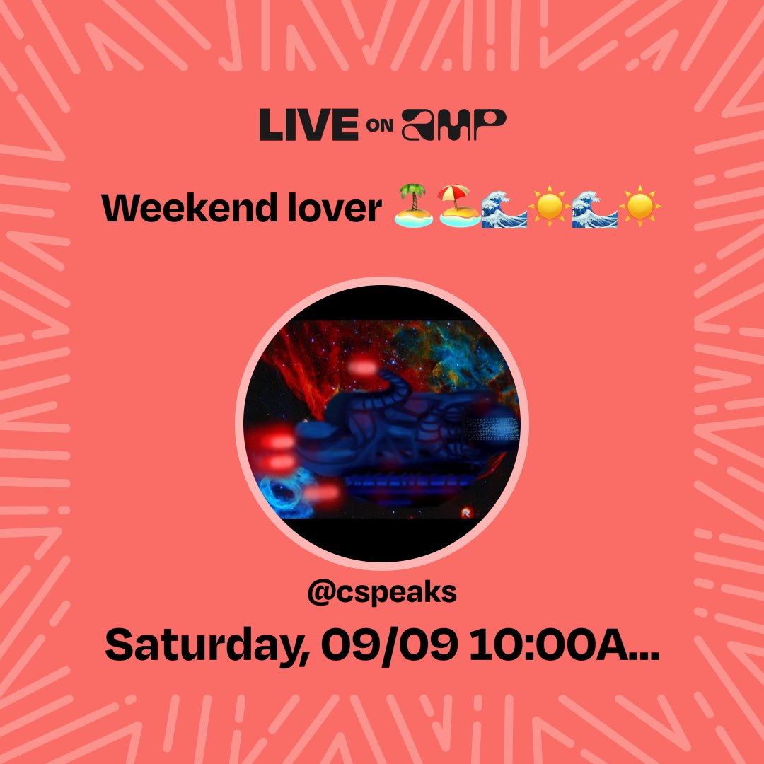 My show, Weekend lover 🏝️🏖️🌊☀️🌊☀️, is set to go live on Amp on 9/9 at 10:00 AM CDT. Follow me to listen!
live.onamp.com/FL2zAxajXCb Tune in! #amp #amphost #ampradio #rnb #soul #soulmusic #dance #groove #feelgood #vibes #m #speaks #chadanthony