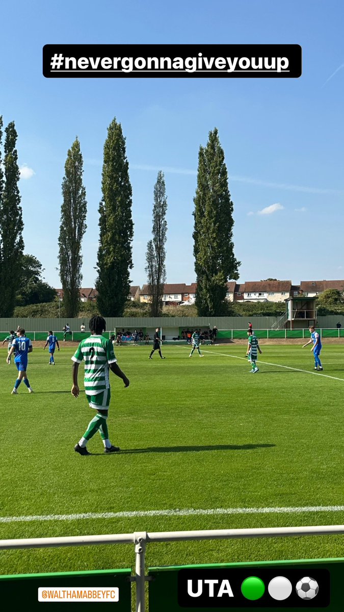 First visitor the season to the -#abbots in the FA trophy v Ipswich Wanderer’s 🥵 #nevergonnagiveyouup <a href="/walthamabbeyfc/">Waltham Abbey Football Club</a>