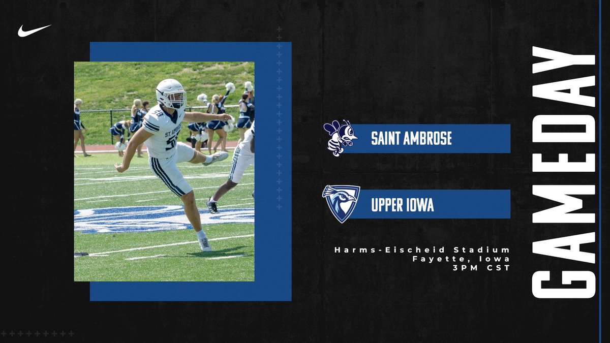 FightingBeesFB's tweet photo. GameDay! 🐝🏈

Vs Upper Iowa
📍: Harms-Eischeid Stadium in Fayette, Iowa
⏰: 3PM CST 
📺: https://t.co/KhuuCPZPlr https://t.co/vXbLa9CbsH
