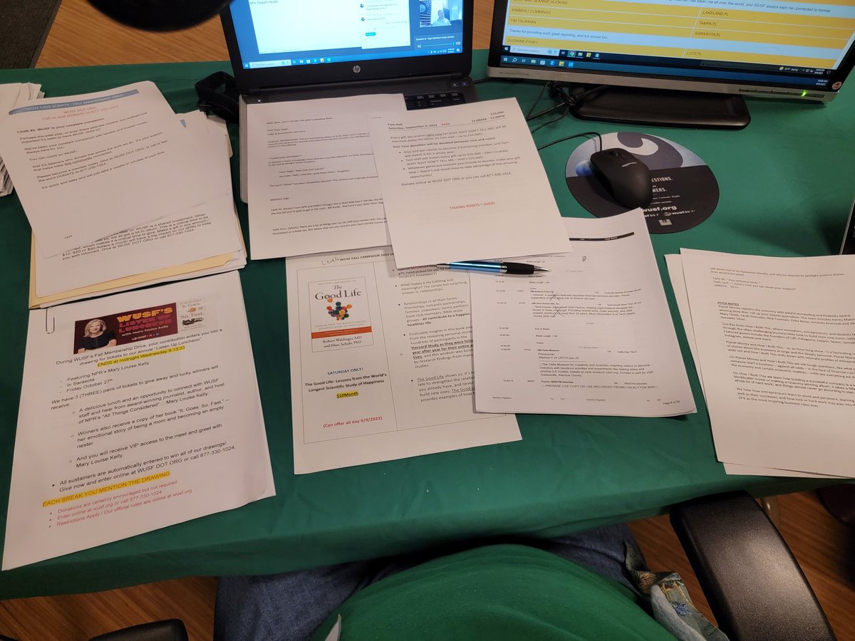 Here we go!! <a href="/Jose_L_Jimenez/">Jose Luis Jiménez</a> and I are asking you to give what you can to <a href="/wusf/">WUSF</a>...and during <a href="/waitwait/">waitwait</a>, Tom Hall will match EVERY GIFT dollar-for-dollar up to $10K!!
877-330-1024 WUSF.org

<a href="/petersagal/">Peter D Sagal</a> <a href="/BillKurtis1/">Bill Kurtis</a>