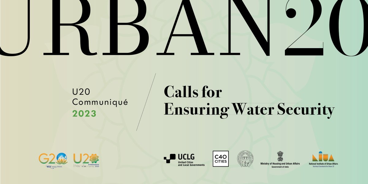 #Urban20 2️⃣The 2nd priority of the 2023 Communiqué promotes ensuring water security👇🏽 🤲🏾Strengthening collaboration between local & national govs 💧Mainstreaming sustainable water management practices 🌊Protecting water ecosystems 🌍Strengthening effective water governance
