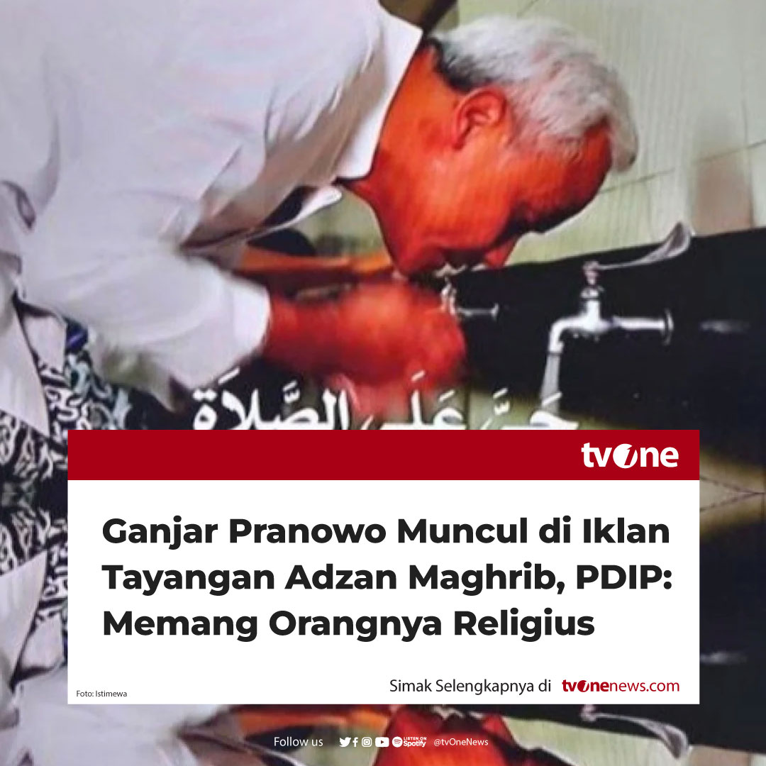Bakal calon presiden Ganjar Pranowo yang terlihat dalam video azan Maghrib di salah satu stasiun televisi. 

Sekjen PDIP Hasto Kristiyanto membela Ganjar yang belakangan ramai diperbincangkan karena tampil dalam sebuah iklan azan Maghrib di sebuah tayangan televisi swasta.