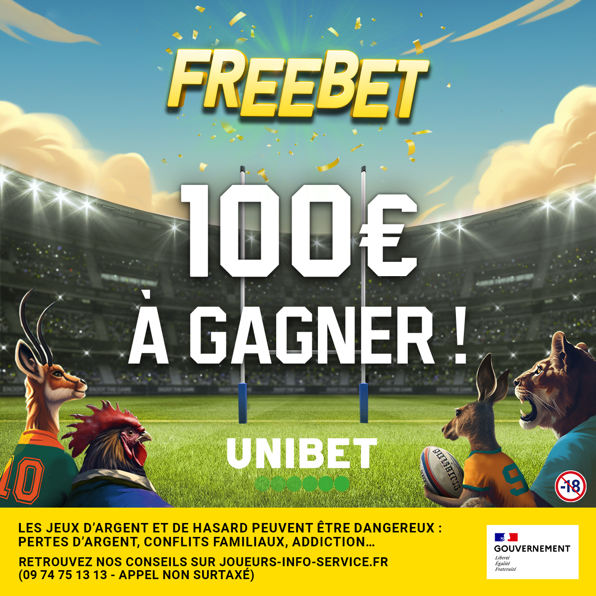 UnibetFrance's tweet image. 🏉 Des essais, des plaquages, des drops ... mais surtout des 𝗙𝗥𝗘𝗘𝗕𝗘𝗧𝗦 🔥

💰 Unibet continue de régaler pour la #RugbyWorldCup avec 5 x 20€ dans les RT + pseudo