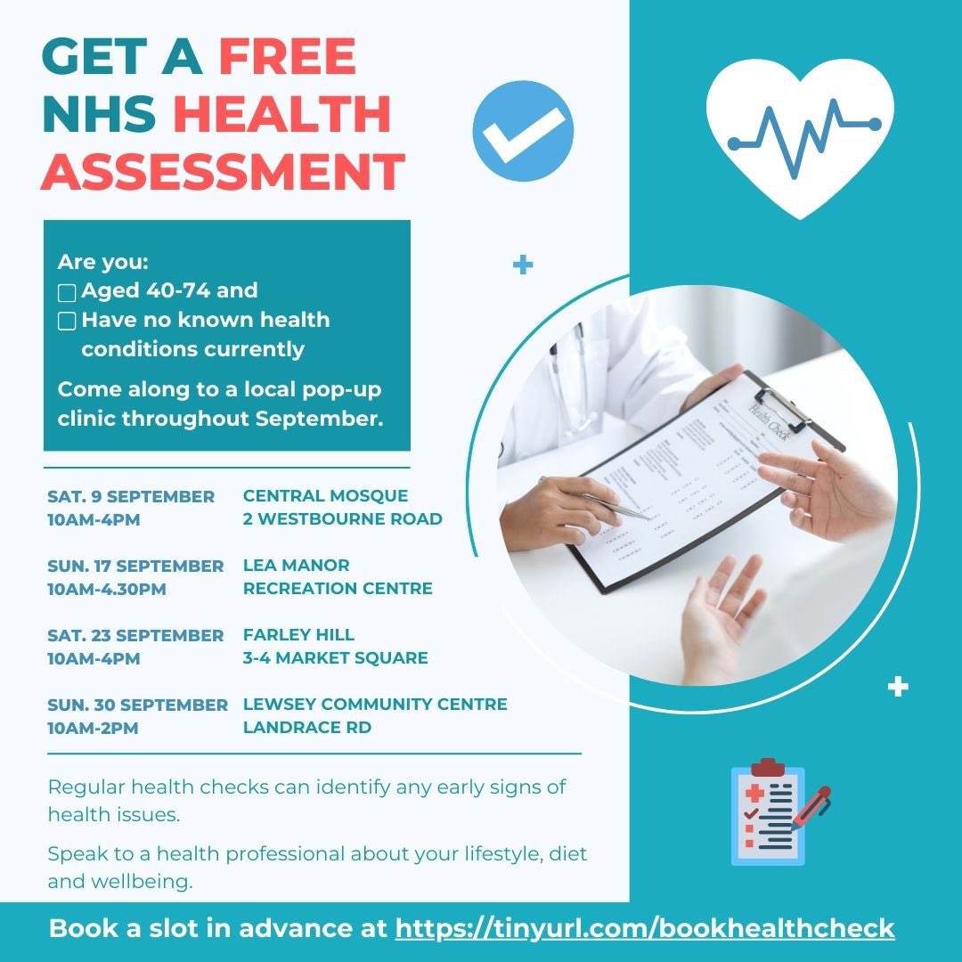 CllrTMalik's tweet photo. Today I had my free #nhs heath check @ Central Mosque.Thanks to nhs staff for being helpful and friendly.
#NHSHealthCheck
#Luton #centralmosque @suliman_rafiq https://t.co/pb22lrtVWR