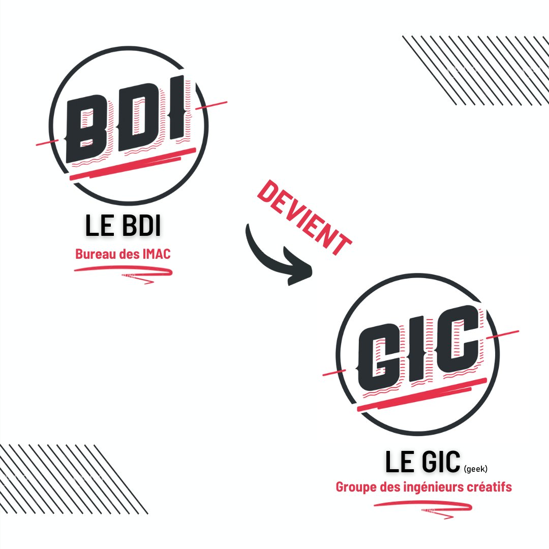 GICESIEE's tweet photo. ⚠️Grosse annonce⚠️
Le BDI fait peau neuve et devient le GIC (Groupe des Ingénieurs Créatifs)🖌️

Pas de changement pour vous ! Mais toujours des super events organisés par votre 💫staff préféré💫 !

Restez connectés pour vous tenir au courant des futurs événements... 👀🤫 https://t.co/neqJ73tplh