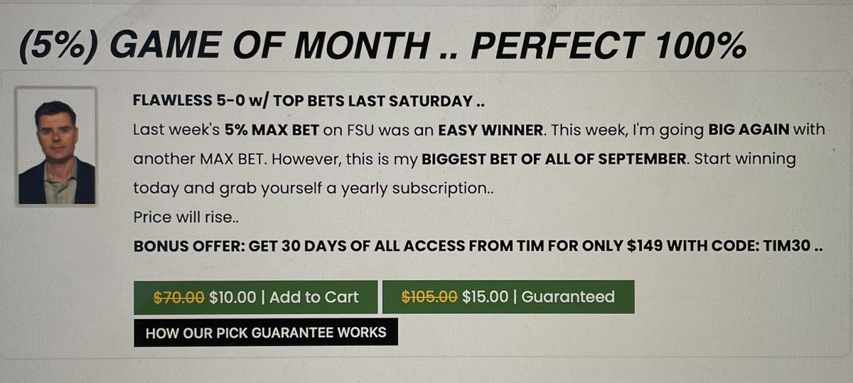 LessChalk's tweet photo. Off yesterday’s PERFECT 3-0 SWEEP.. 

My 5% CFB GAME OF MONTH is ready for this Saturday. 

Don’t forget, I was a PERFECT 5-0 w/ TOP BETS last Saturday. 

Grab the winner at https://t.co/w7iCOb1plq right now!

@sportsmemo https://t.co/eYWg2aKcPM