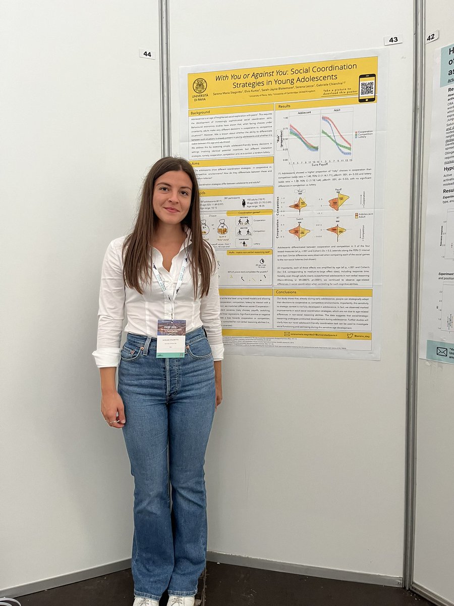 serena_stag's tweet image. Do adolescents strategically adapt their decisions to cooperative vs. competitive contexts? Do they differ from adults? #ESCoP2023 @LecceSerena @GabrieleChierc1