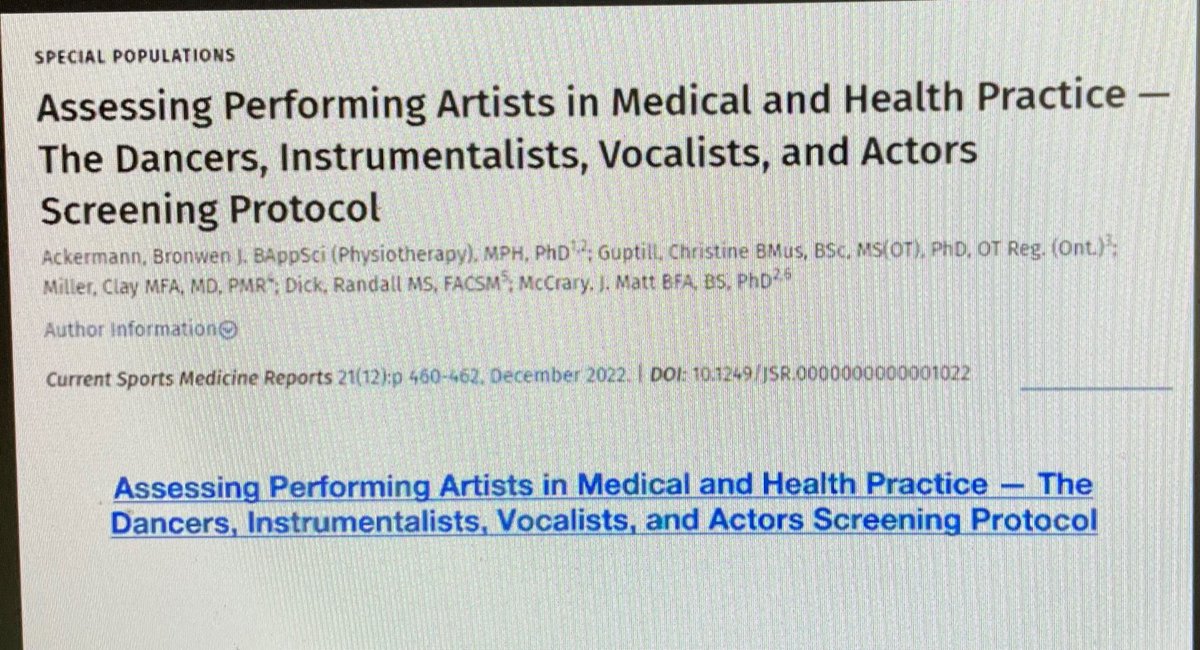 nicoletta_lekka's tweet photo. #PAMAthon, a 24-hour event about #PerformingArtsMedicine
“#Athletes and the #Arts – Integrating the science of sport and the performing arts for the mutual benefit of both by collaboration and communication through organisations”
Read https://t.co/ZvgIoN9hj9 https://t.co/3RNydjuFa9