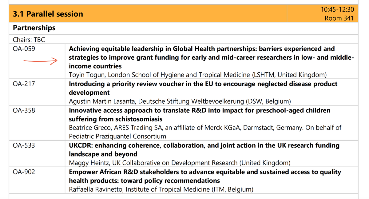 Attending the forthcoming 11th #EDCTPForum in-person or virtually? Pls join me @ 3.1 Parallel session for my talk on #EquitableLeadership in #GlobalHealthPartnerships on Fri 10 Nov 2023, in Rm 341, Palais des Congrès de #Paris. @EDCTP @EDCTP3 @WANETAM_WAfrica @LSHTM_TB @LSHTM