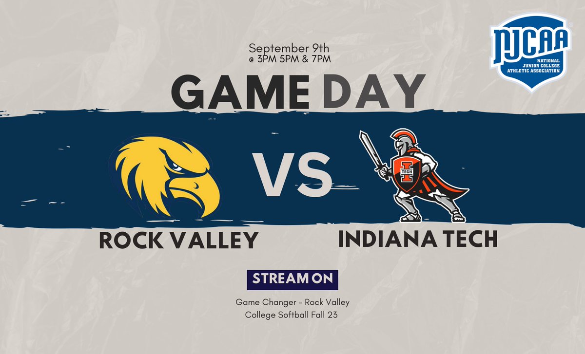 RVC_Softball's tweet photo. 🚨GAME DAY🚨

🥎 vs Indiana Tech 
🗓️9/9/23
⏰3pm, 5pm, 7pm ET
📍Fort Wayne, IN https://t.co/btlrAi1hcb