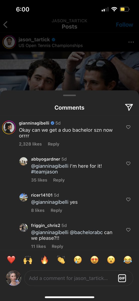 jovonvuitton's tweet photo. @bachnation He is and his gf Gianina is in Jason’s insta comments expressing support of him being the next bachelor. https://t.co/7FVvt1gLU9