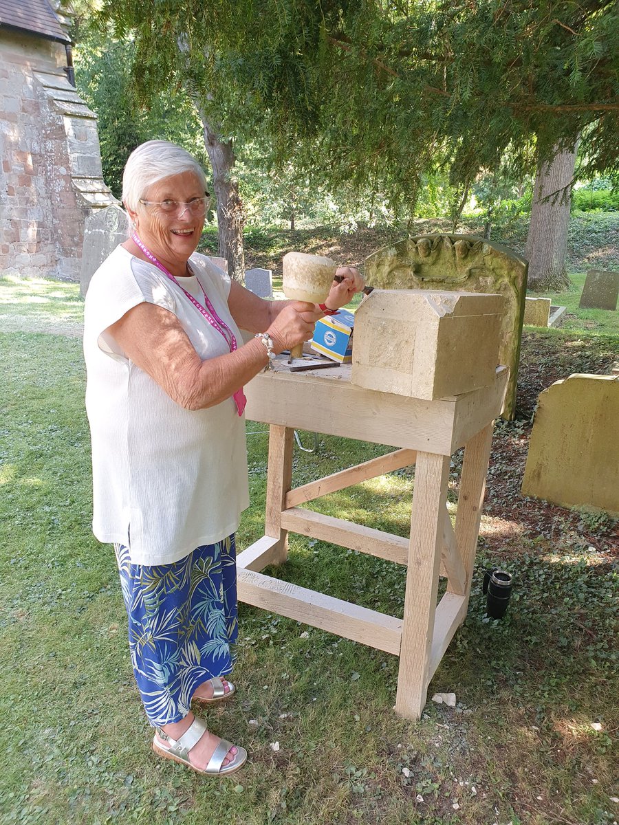 A trainee stonemason at @heritageopenday. 

 @CofEWorcester #heritageskills #heritagecrafts