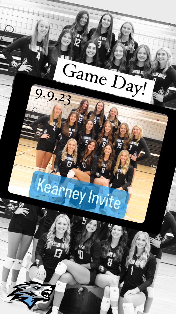 🐺🏐G A M E D A Y‼️

☀️Wake up, it’s game day!!
🚌Wolves on the road to Kearney.

🚨Kearney Invitational
🏐Varsity Wolves🐺

🗓Saturday, 9/9
📍Kearney High School

⏰9am🆚 Kearney🐾
⏰11am🆚 Norfolk 🐆
⏰TBD - Bracket play 

#GoWolves🐺🏐