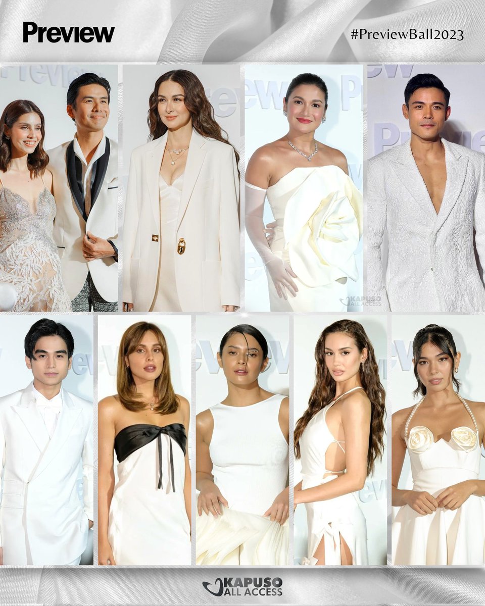 LOOK: #Kapuso stars once again served stunning and stylish looks at another fashion event this year — the #PreviewBall2023. ✨ #MarianRivera @CamillePrats @xtianbautista and wife #KatBautista #MaxCollins @bianxxxxxa @WillAshley05 #PamPrinster @SCCortesi @XianLimm