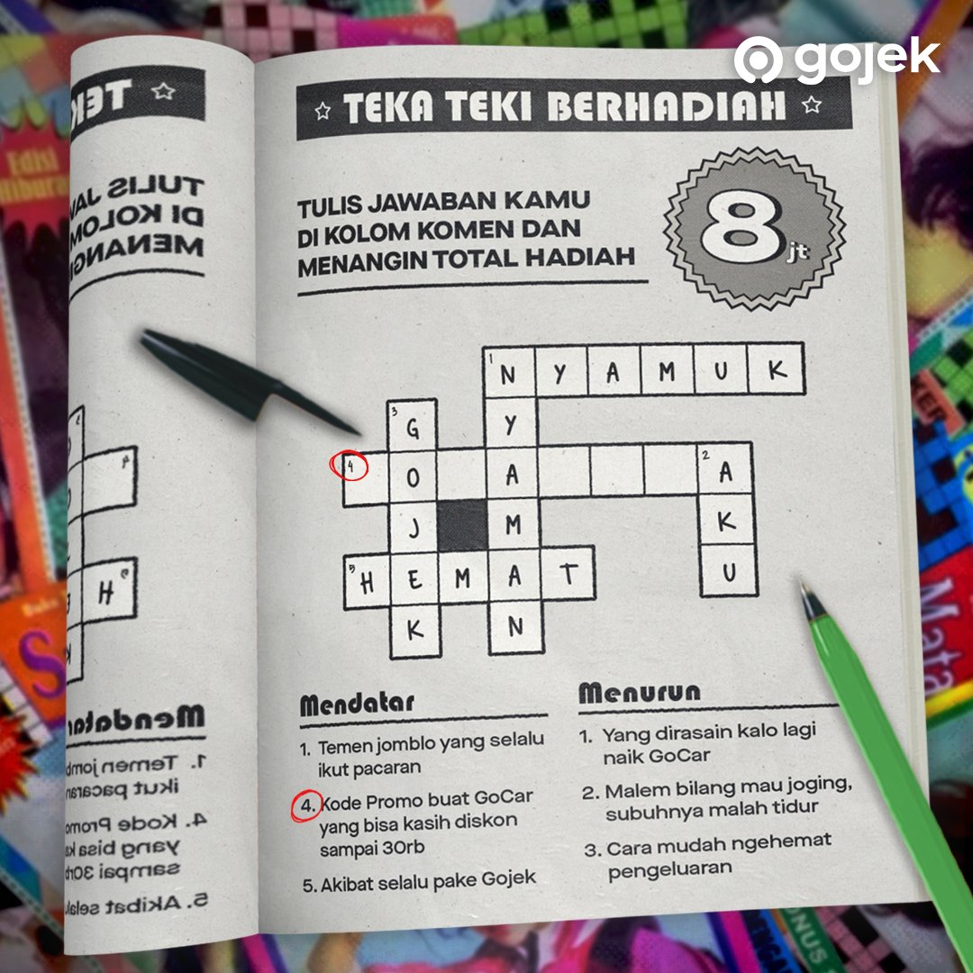 UDAH WAKTUNYA BUAT GIVEAWAY

Coba jawab TTS berikut di reply dan menangin HP senilai Rp5 juta untuk 1 orang &amp; saldo GoPay Rp500 ribu untuk 6 orang. Jangan lupa follow akun <a href="/gojekindonesia/">Gojek Indonesia</a> ya.

Periode 9 Sept - 30 Sep 2023