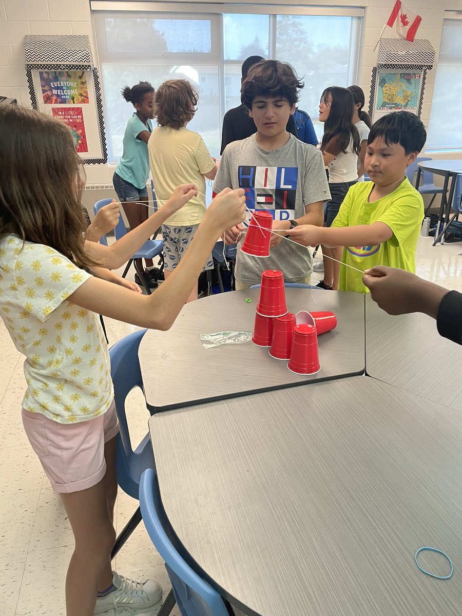 P2Moss's tweet photo. STEM challenge and communication 1st week back #STEMeducation #teamwork #collaboration @RedeemerOCSB https://t.co/D3j1swE5Hj