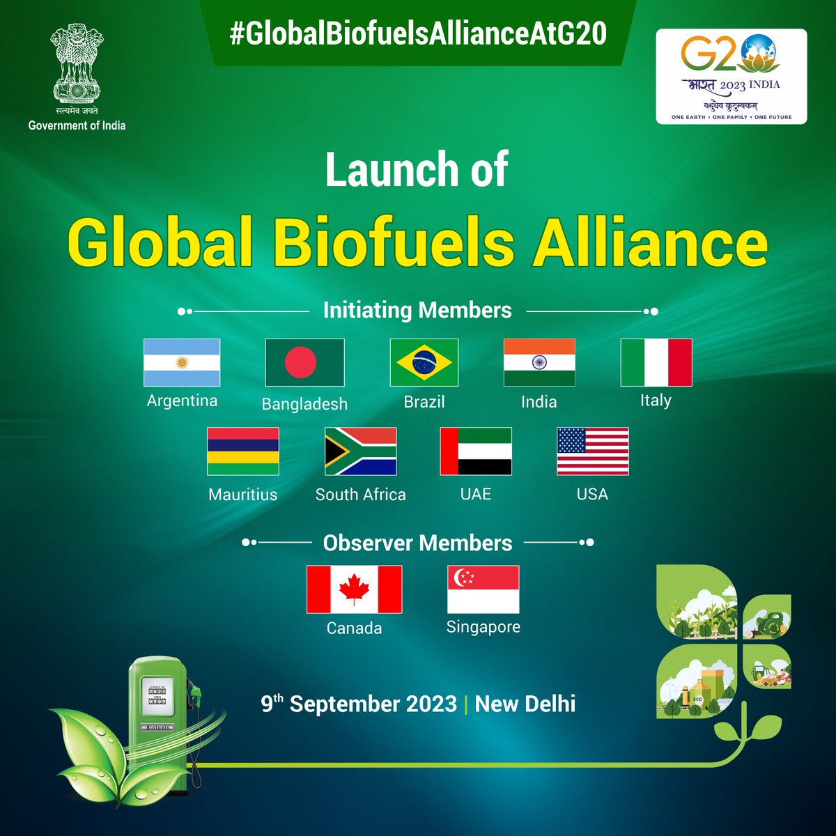 Global Biofuels Alliance comes at a time when the World is looking at us as a rapidly surging economy, an investment opportunity, a growing market, an aspiring manufacturing hub and above all a ‘Trustworthy’ partner. #GlobalBiofuelsAllianceAtG20