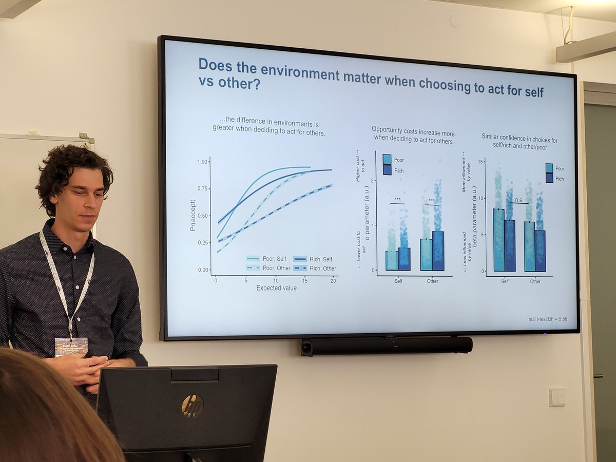 People are less likely to interrupt watching a movie to help others, but more willing to do so in poor environments. @ToddVogelPsych at #escop23 @ESCoP_news