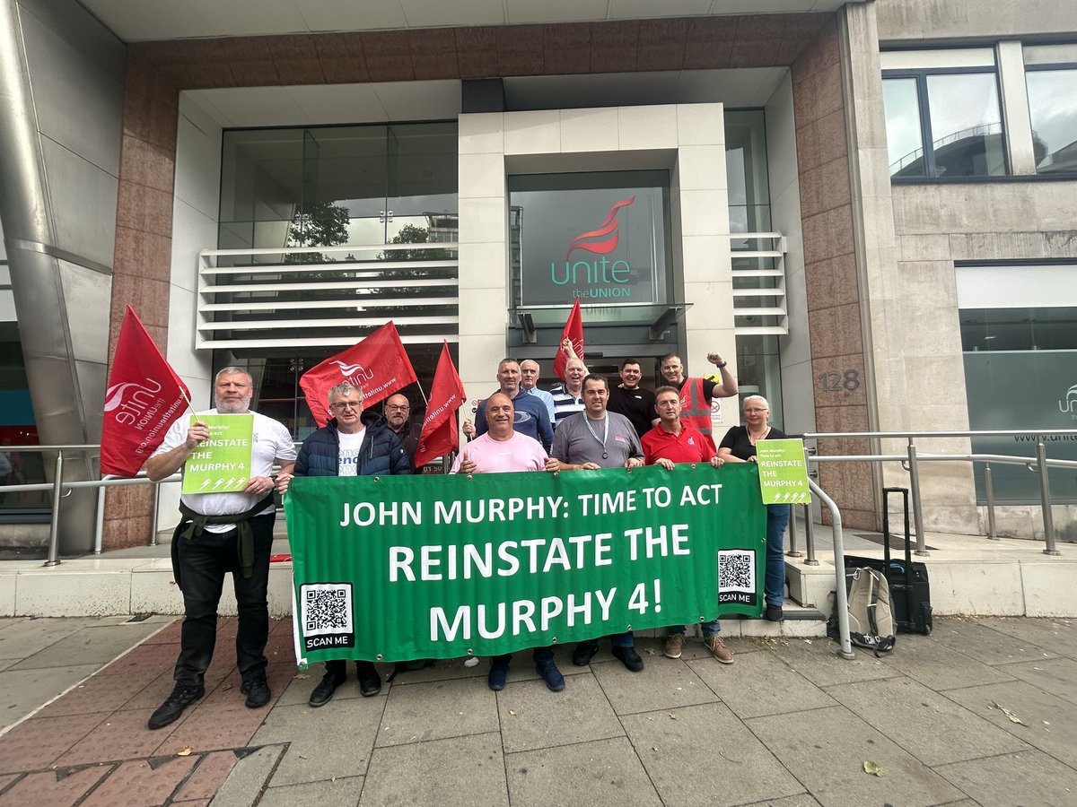 stuartgrice5's tweet photo. @unitetheunion #construction nisc delegates from around the regions are proud to support the @themurphy4_ campaign βπ»
#ReinstateTheMurphy4 #NoToUnionBusting https://t.co/NpUBAYOLgx