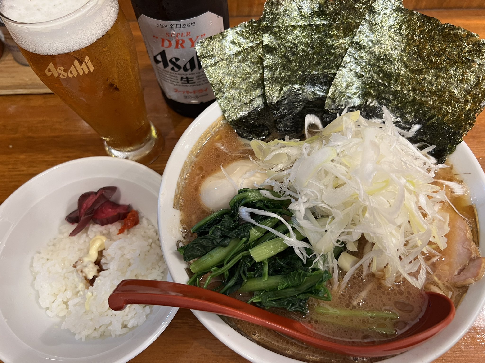 荻窪　家系　龍　開店記念&1周年記念　シール　永久一品無料　100枚限定 ーーー 📍麺家 龍（荻窪） 🍜ラーメン（並） ¥950 【沁みる