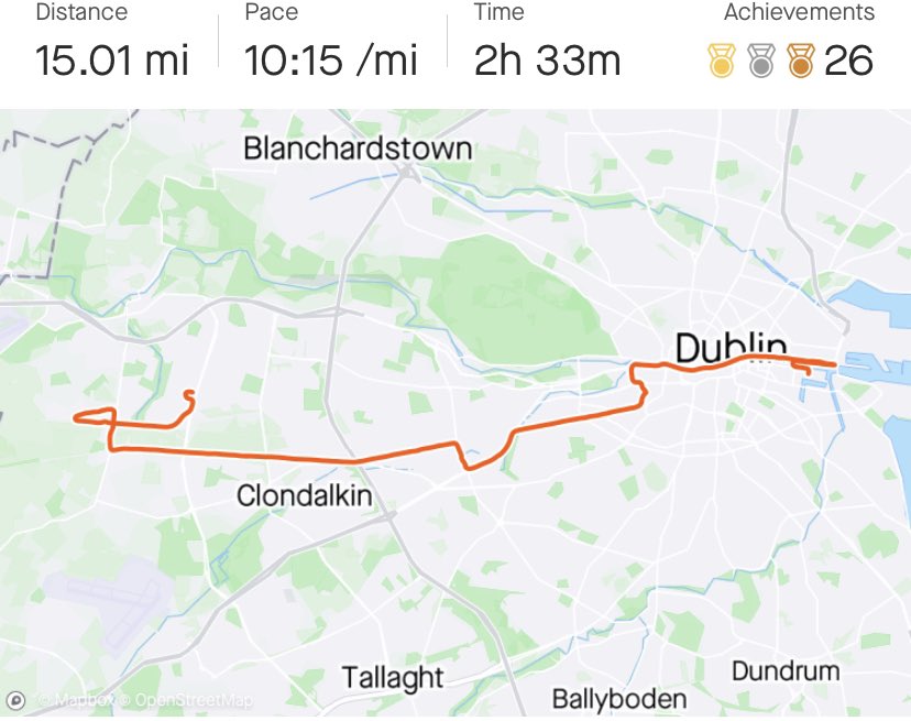 Beautiful run into Dublin this morning ☀️🏃🏼‍♀️, that’s a wrap on long slow runs ,Berlin 🇩🇪marathon in 2 weeks 🤞🍀#feelinggood #excited @berlinmarathonE