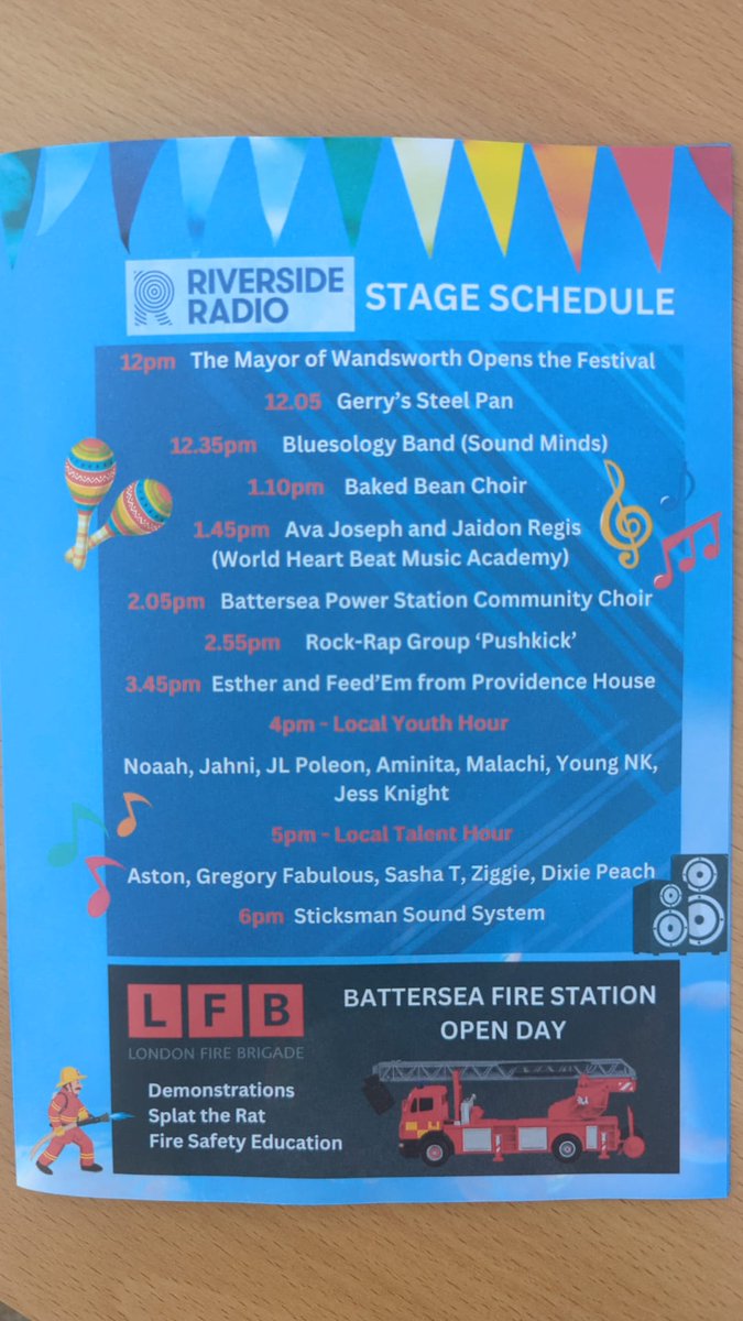 Battersea Community Festival (@battersea_fest) on Twitter photo 🐝What amazing acts can you see at <a href="/Battersea_Fest/">Battersea Community Festival</a> today!?🐝
🌞STAGE SCHEDULE🌞 🐝What amazing acts can you see at <a href="/Battersea_Fest/">Battersea Community Festival</a> today!?🐝
🌞STAGE SCHEDULE🌞