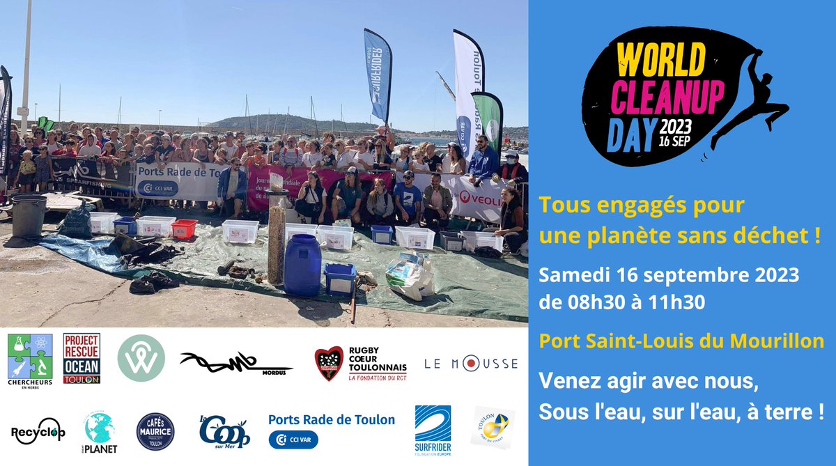 CCIduVar's tweet photo. J- 7 😉
Rendez-vous samedi prochain, port Saint-Louis du Mourillon à @VilleDeToulon 
#WCD2023 Tous mobilisés 🤝pour cette action citoyenne 👍 organisée par @ChercheursEnH en partenariat avec les @PortsRadeToulon 🌊
https://t.co/inF0IbRNBR https://t.co/wsp2kfFjHk