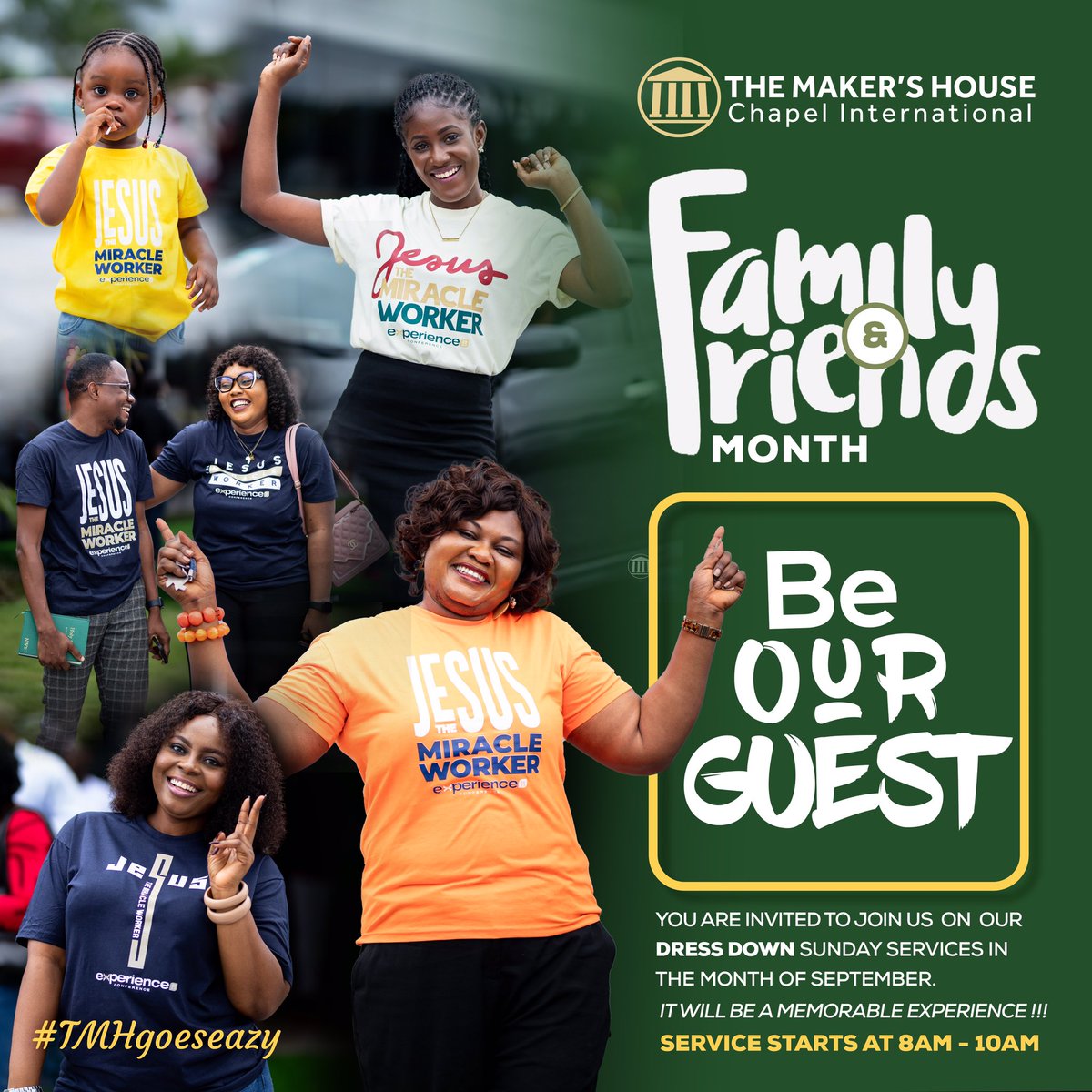 Honor is with your presence tomorrow at The Destiny Arena as we celebrate #Jesus. Do well to bring along your friends and family. They will surely be blessed. 
.
.
#Jesus #TMHSundayService #FriendsAndFamily #WeAreTMH